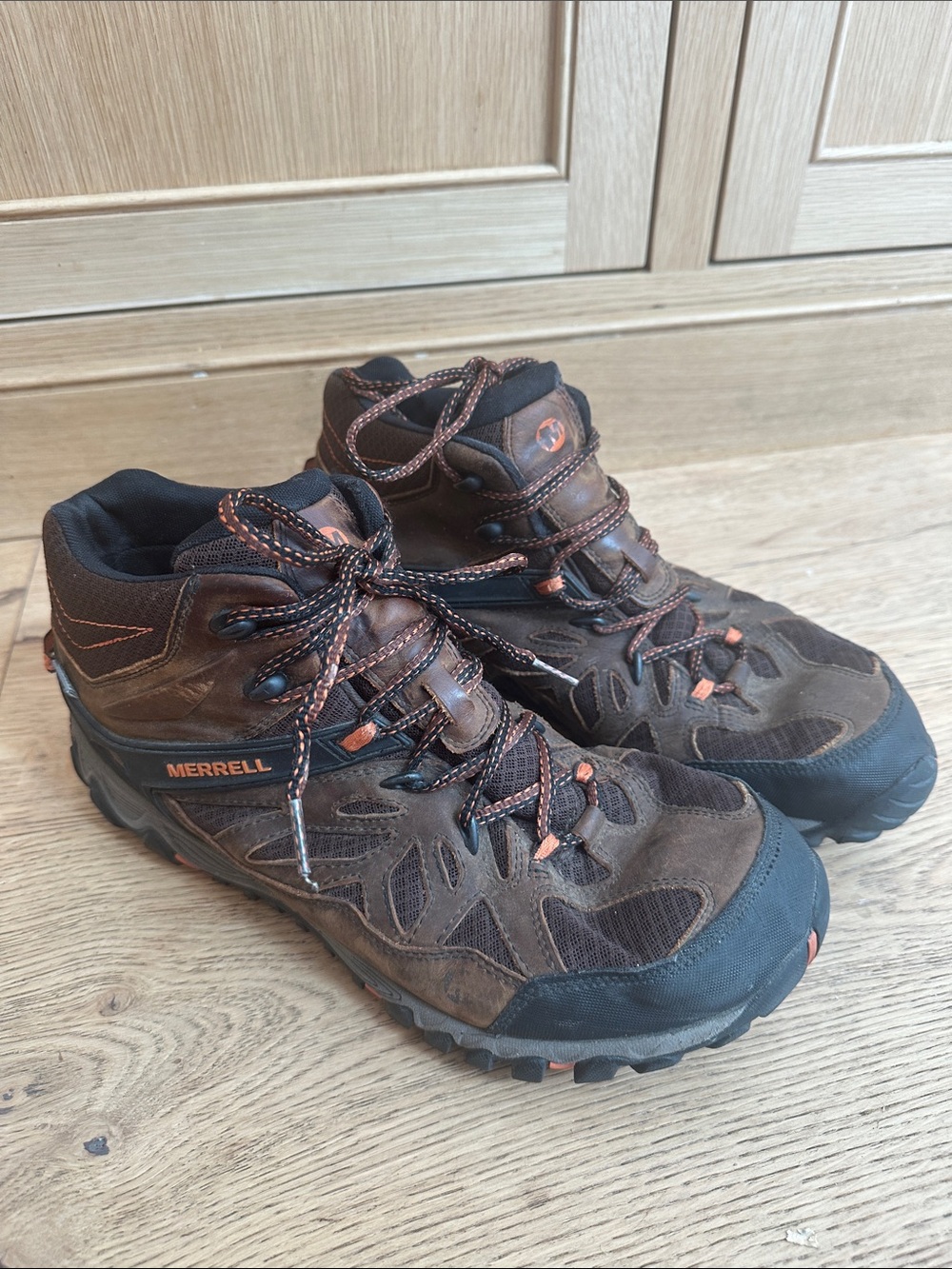 Merrell Brown and Black Men's leather Trail Boots 13